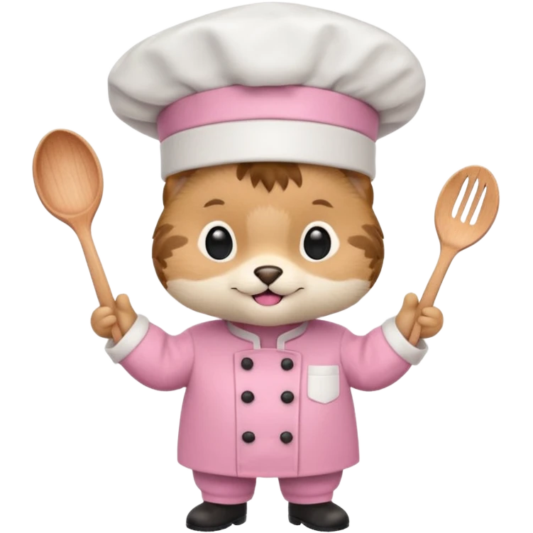 animal with pink chef costume emoji