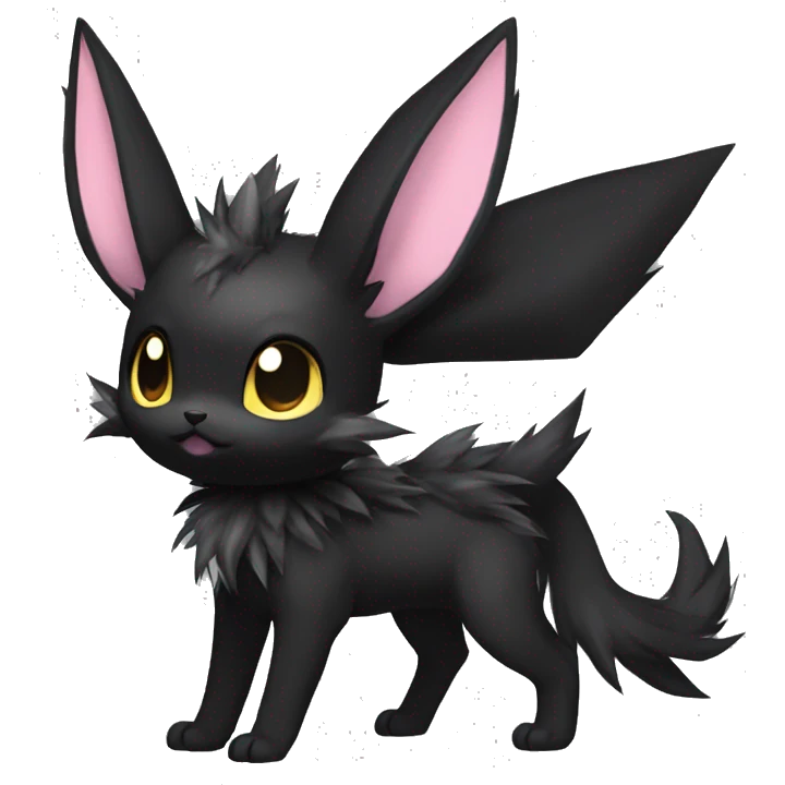 Dark Black Punk Kawaii Eeveelution-Cute-Pokémon-fusion full body emoji