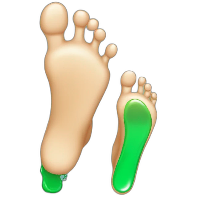 Feet with green varnish emoji
