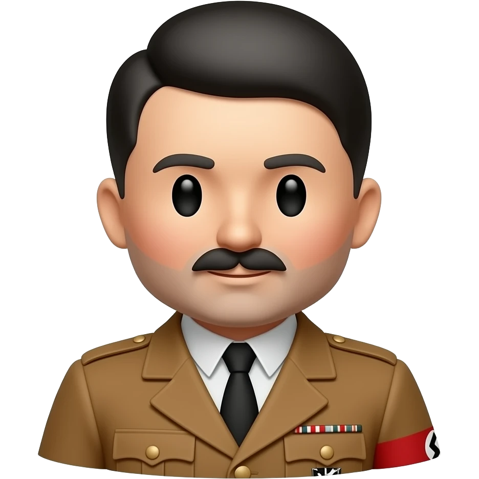 Angular Hitler emoji wearing brown nazi uniform with short mustache emoji