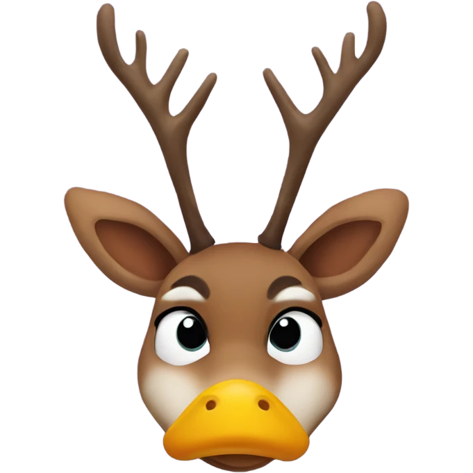 Reindeer Duck face emoji