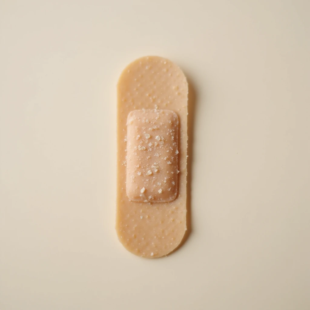 a single adhesive bandage (band-aid) on a white background, photorealistic style emoji
