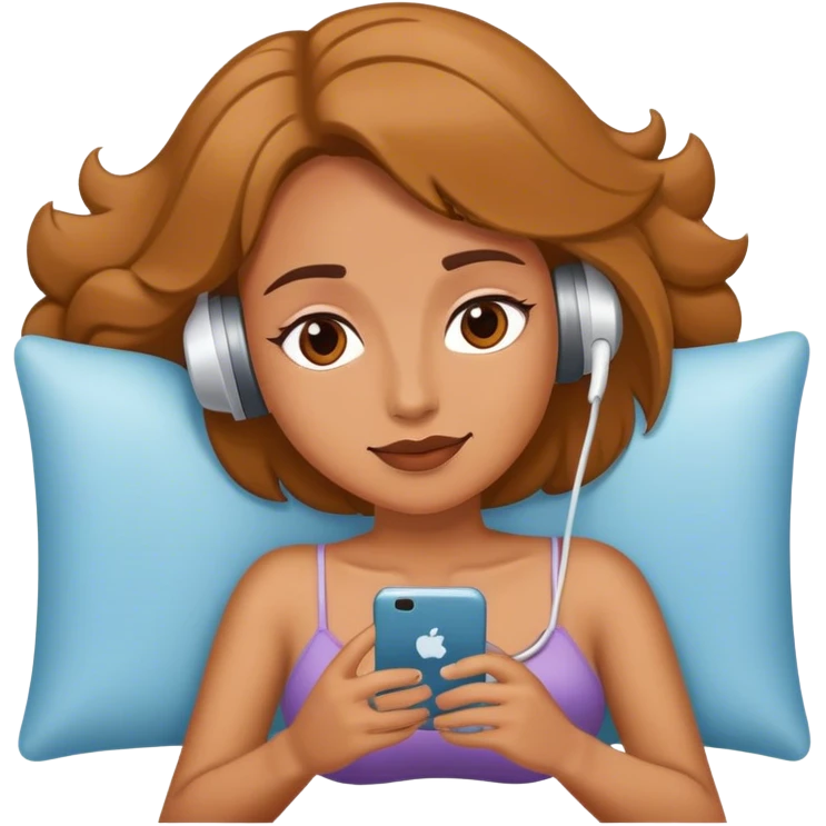 Mujer acostada con el teléfono  emoji