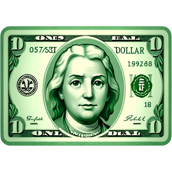 Single dollar bill emoji