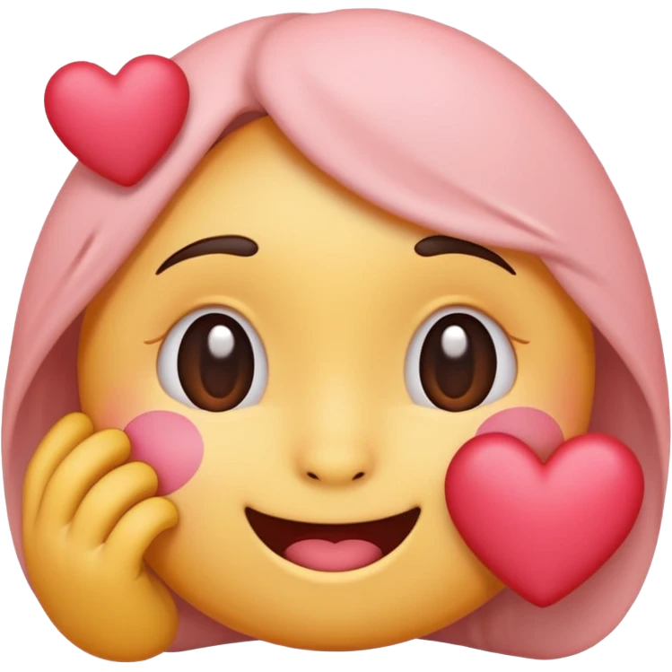Shy happy emoji with hearts  emoji