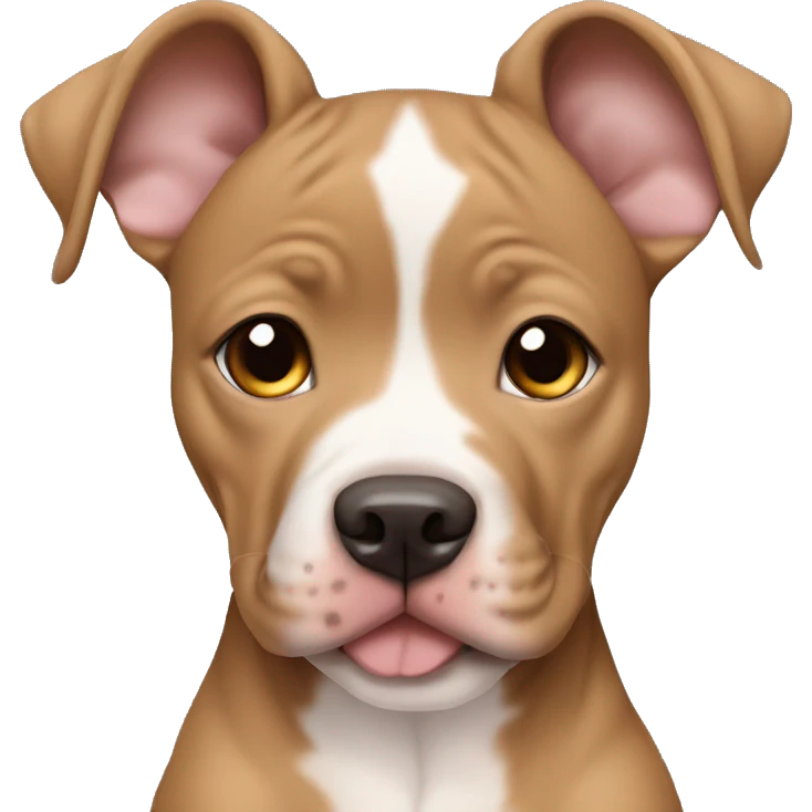 Cute light brown Pitbull puppy with grey eyes emoji