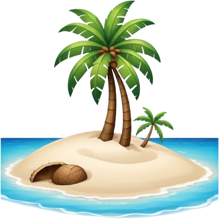 island with a coconut tree and beach emoji