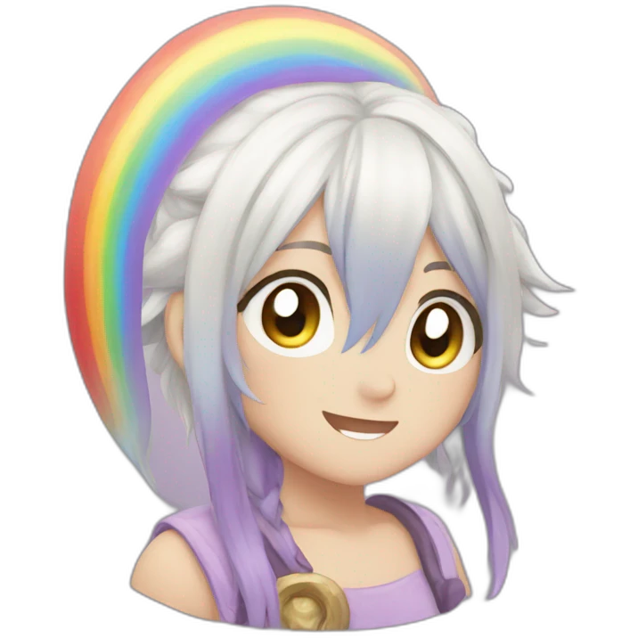 Evoli under rainbow emoji