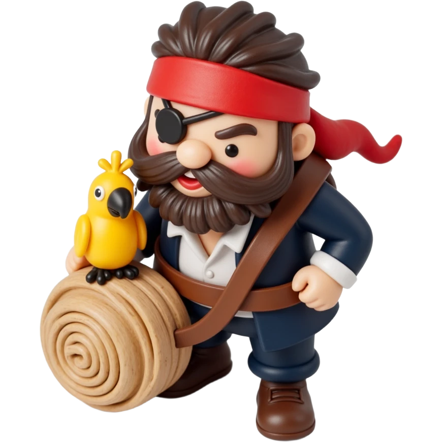 pirate with eye patch and parrot emoji