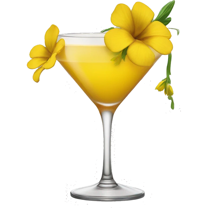 Cocktail with yellow flowers emoji