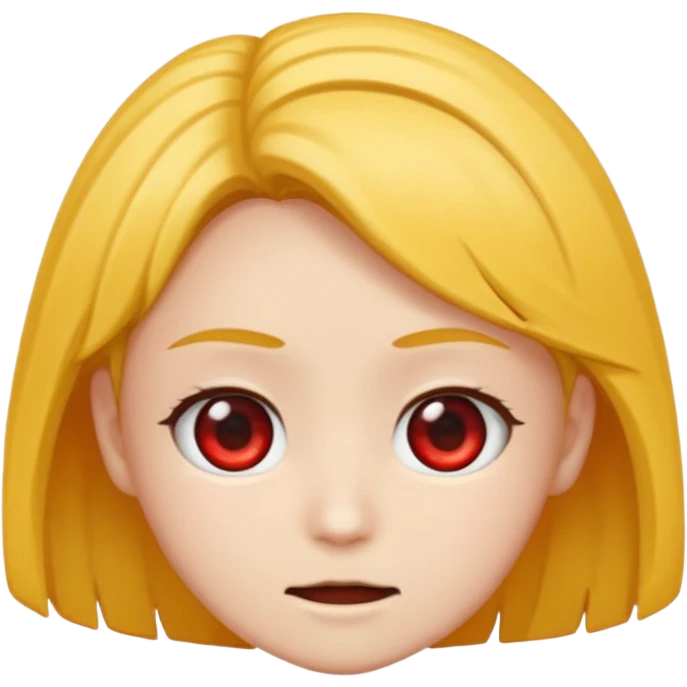 Faca um emoji com cabelo branco de anime e um dos olhos pretos com o meio vermelho emoji