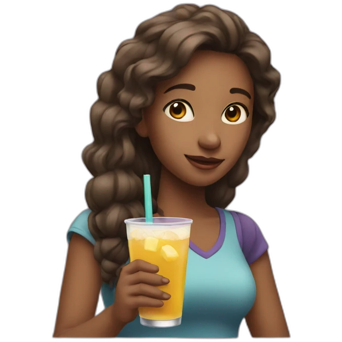 The girl with the drink emoji