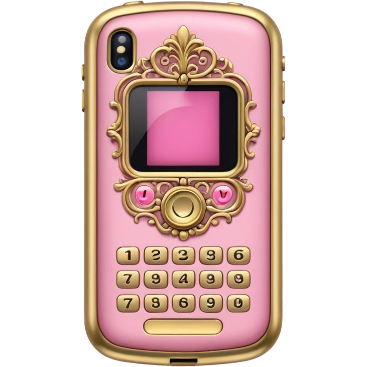 pink ornate victorian cell phone  emoji