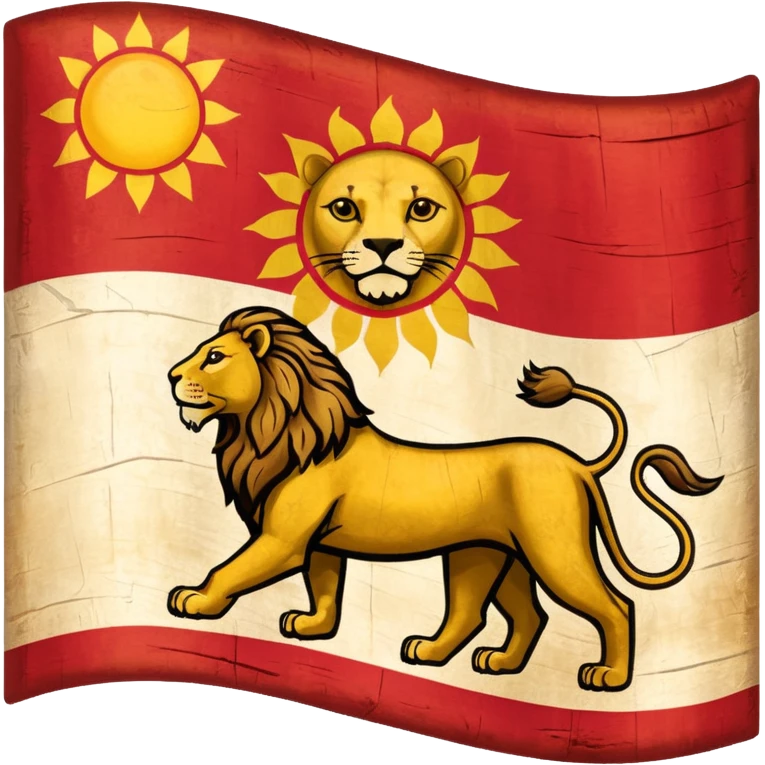 The flag of ancient Iran means lion and sun. emoji