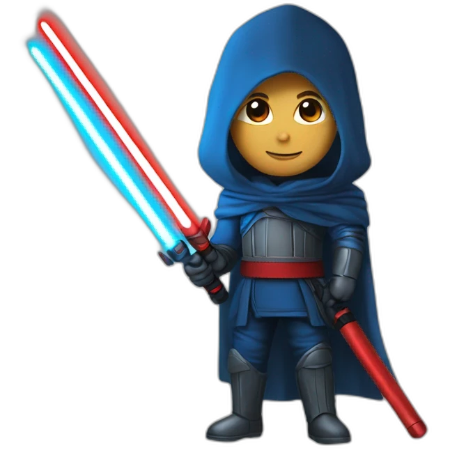 blue and red ligthsabers emoji
