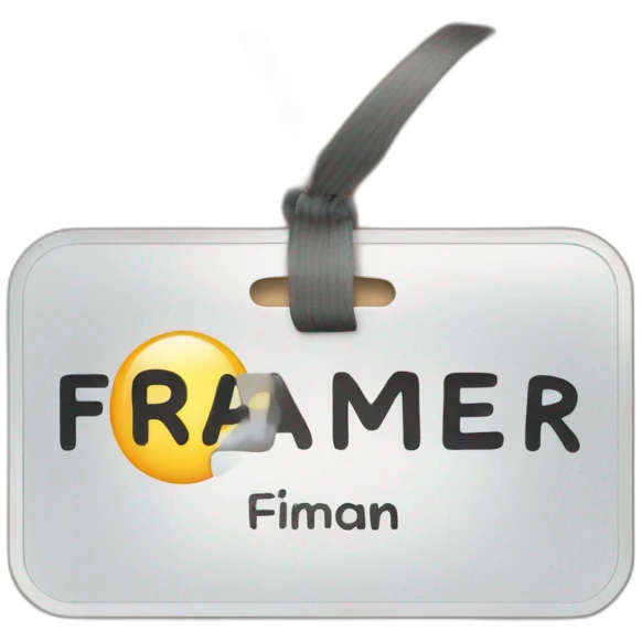 Name Tag with the word Framer emoji