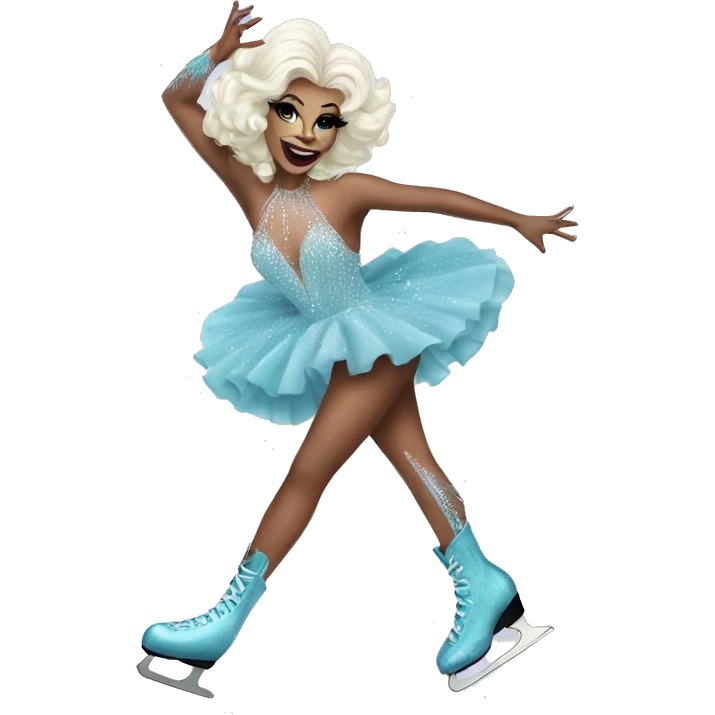 drag queen ice skating emoji