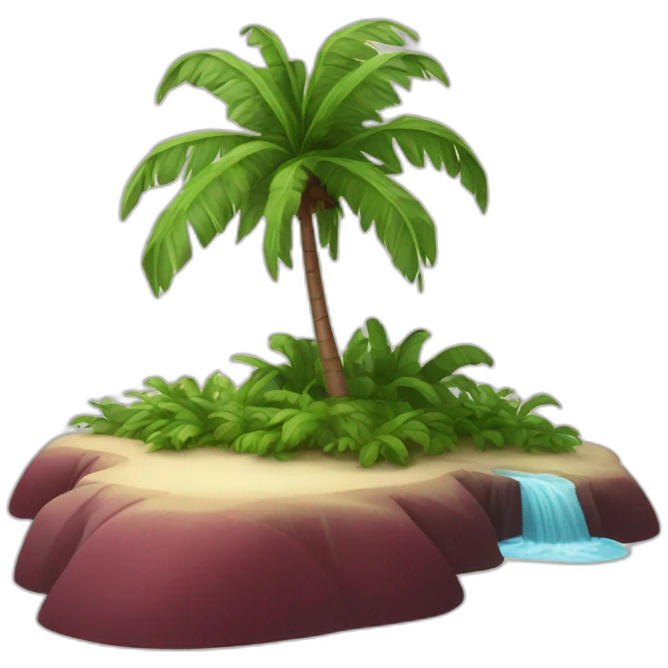 burgundy coloured palm, on a small island emoji
