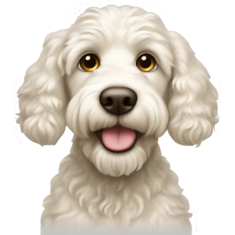 White labradoodle with beige ears emoji
