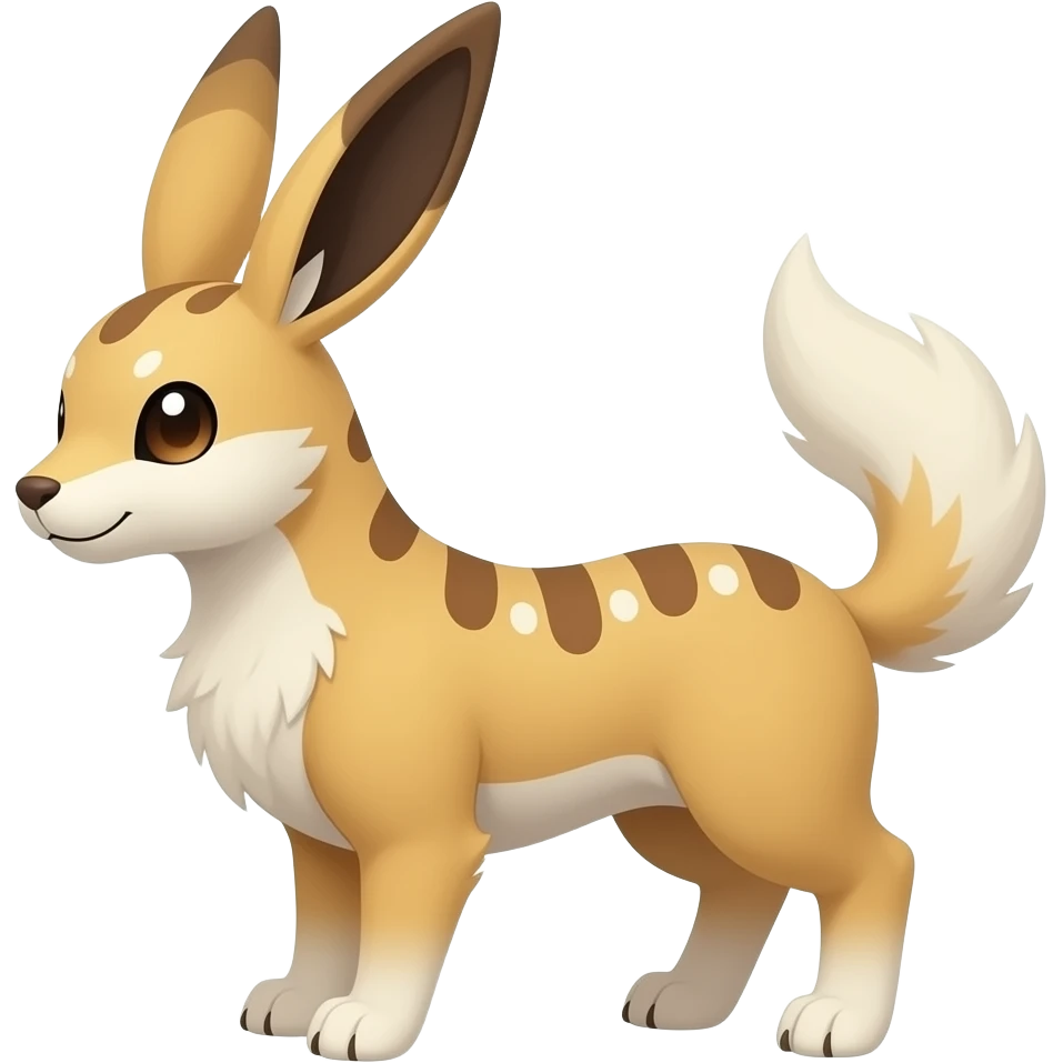 Trico-Silvally-Buneary-Mudsdale-Jackalope-fusion-hybrid-animal-creature with long ears emoji