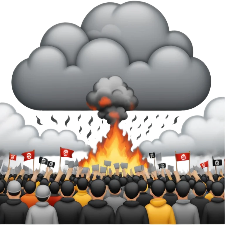 revolution, mass protests, violence, picket movement emoji