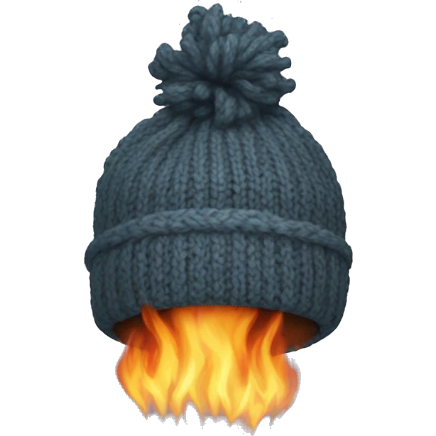 burning knitted hat emoji