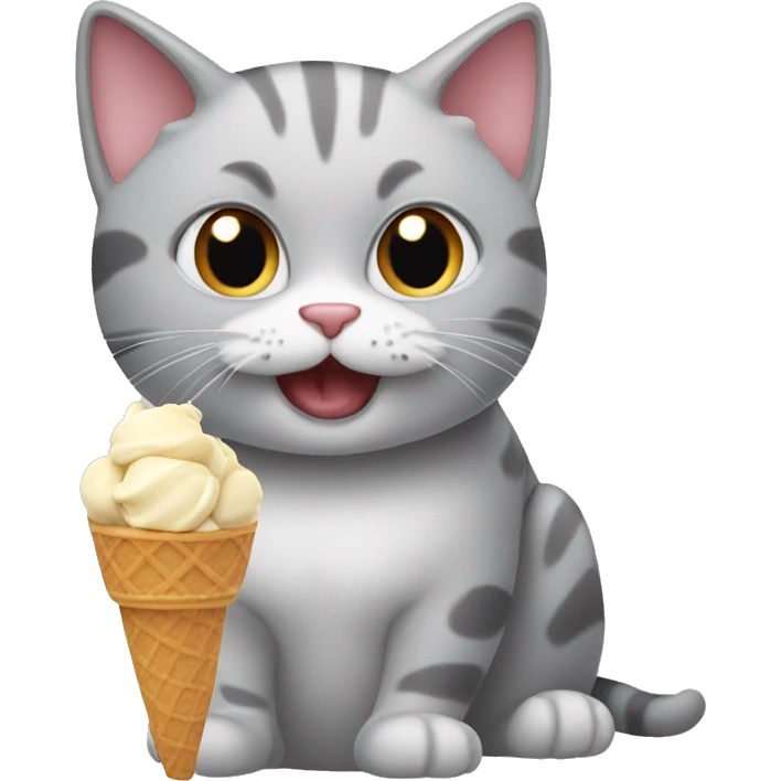 Cat eating ice cream emoji