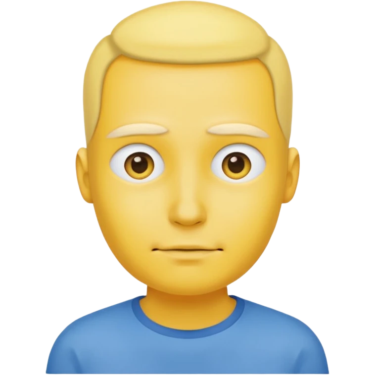   با پیراهن آبی آدمک بدون چشم و ابرو emoji