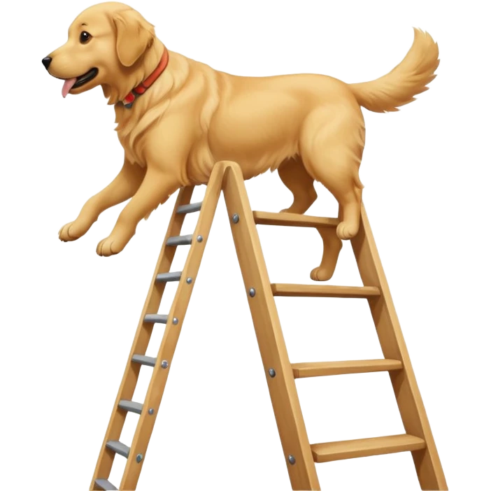 Dog climbing latter emoji