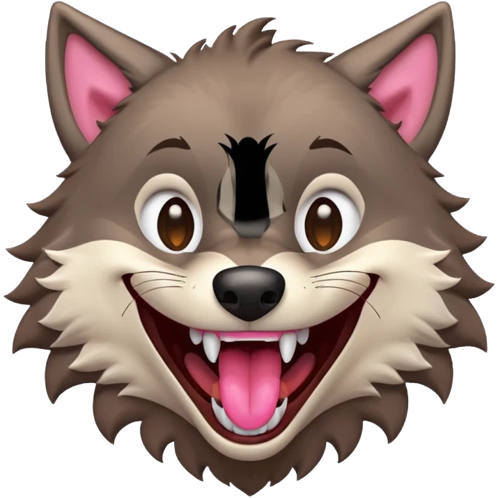 a wolf laughing really hard emoji