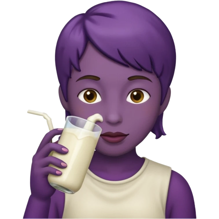 Eggplant drinking milk  emoji
