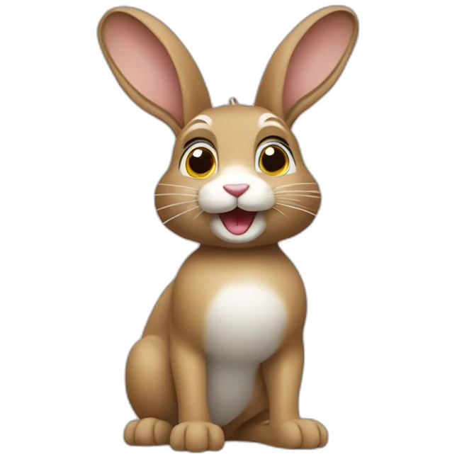 a rabbit waves its leg emoji