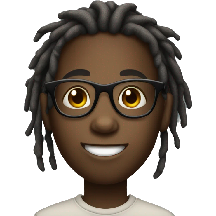 african kid with dreads and glasses emoji