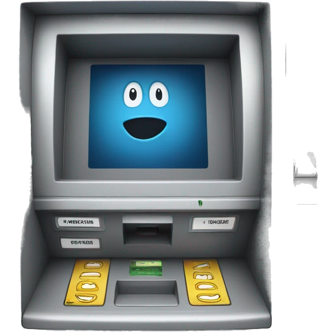 ATM machine + curious face emoji