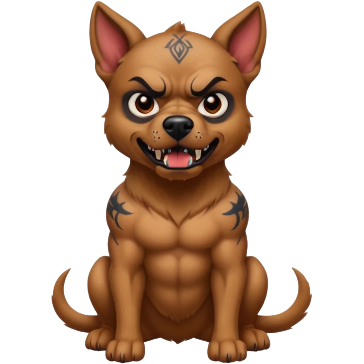tattooed scary looking dog emoji