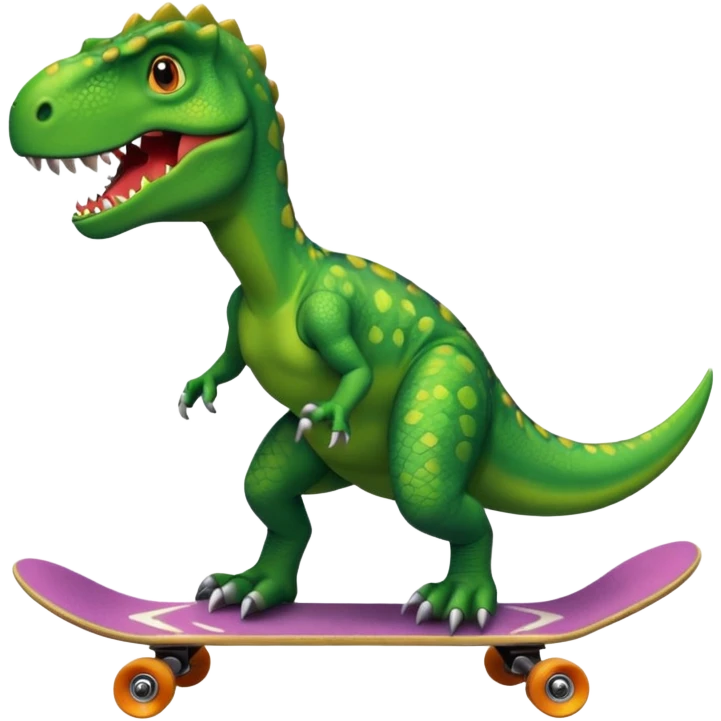 Dinosaur on a skateboard emoji