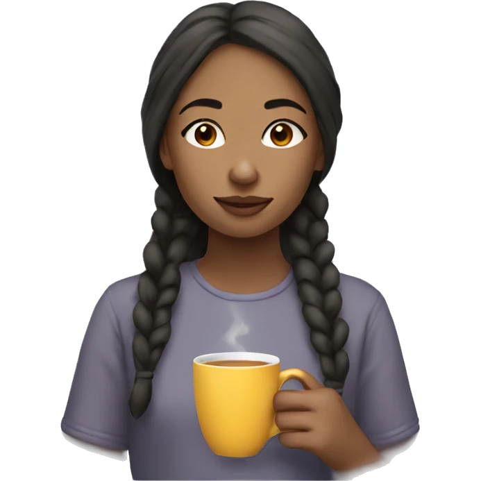 girl drink tea emoji