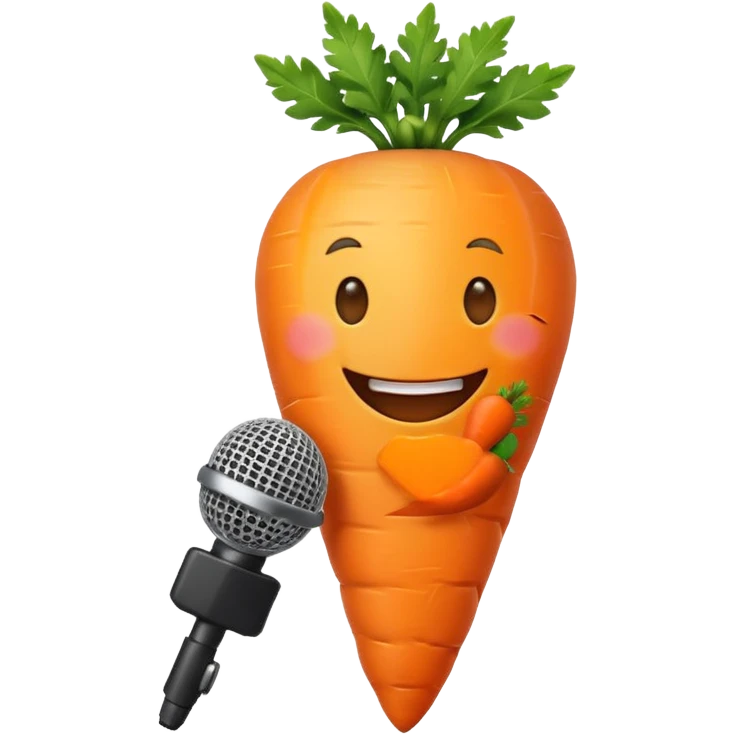 singing carrot with microphone emoji