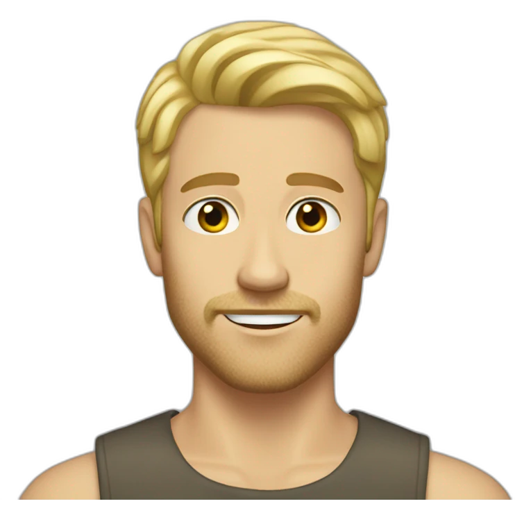 white man slight scruff short blond hair slim emoji