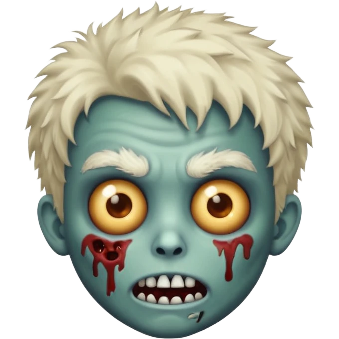 emoji zombie boy with fluffy hair  emoji