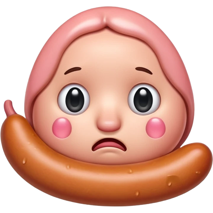Crying sausage with face emoji
