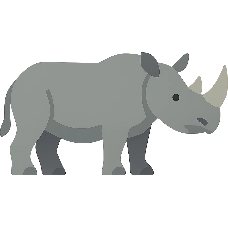 Flat design style rhinoceros emoji