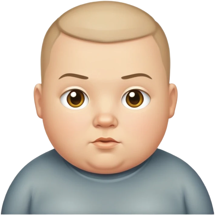 Fat little white boy with a buzz cut emoji
