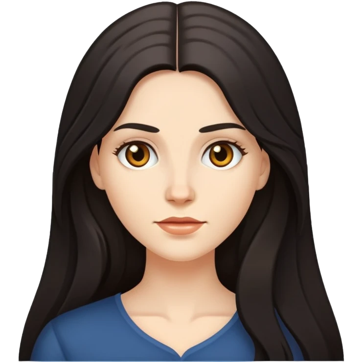 white woman with long dark hair  emoji