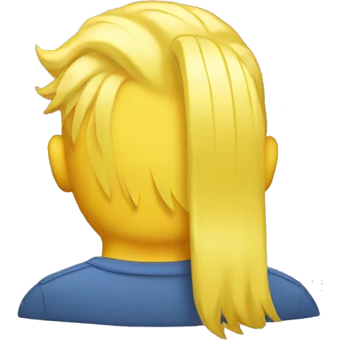 Back of a yellow mans head with yellow hair emoji