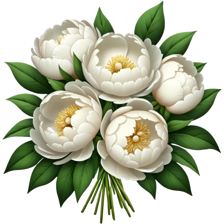 White peonies bouquet  emoji