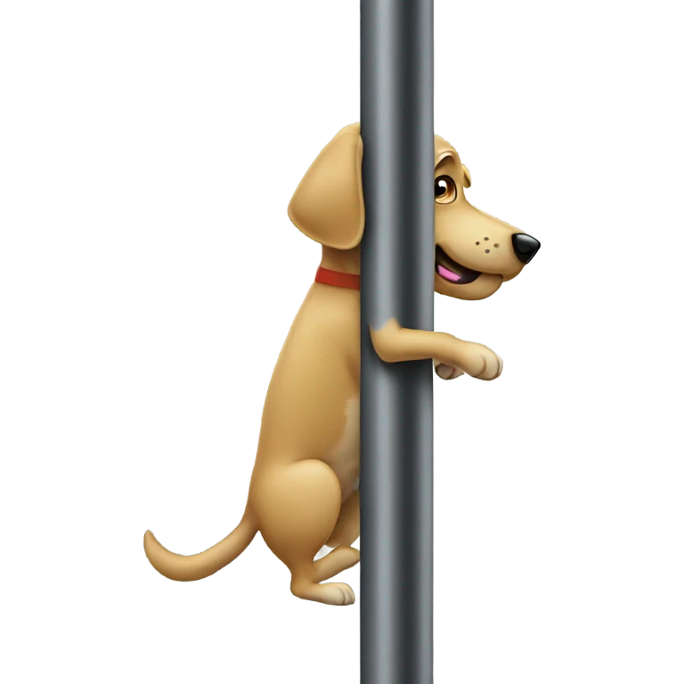 A dog pissing in a pole emoji