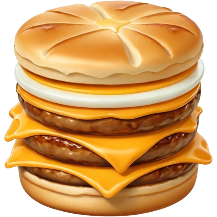 Egg mcmuffin egg sausage cheese in an existing muffin emoji