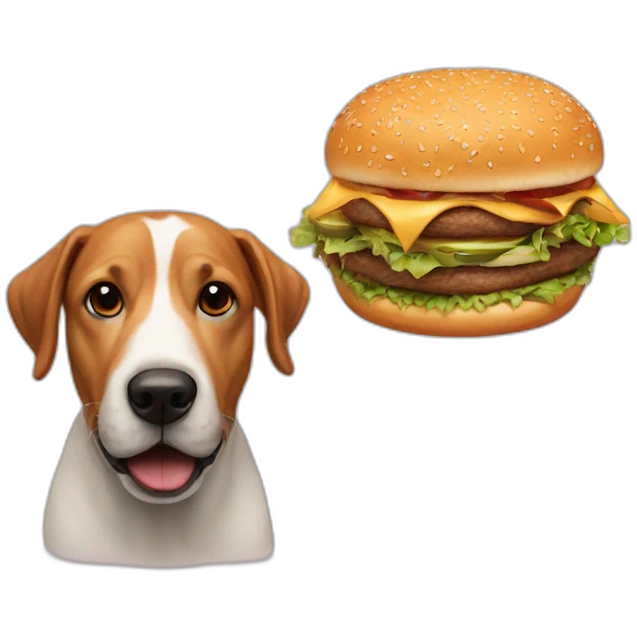 Dog in the burgers emoji