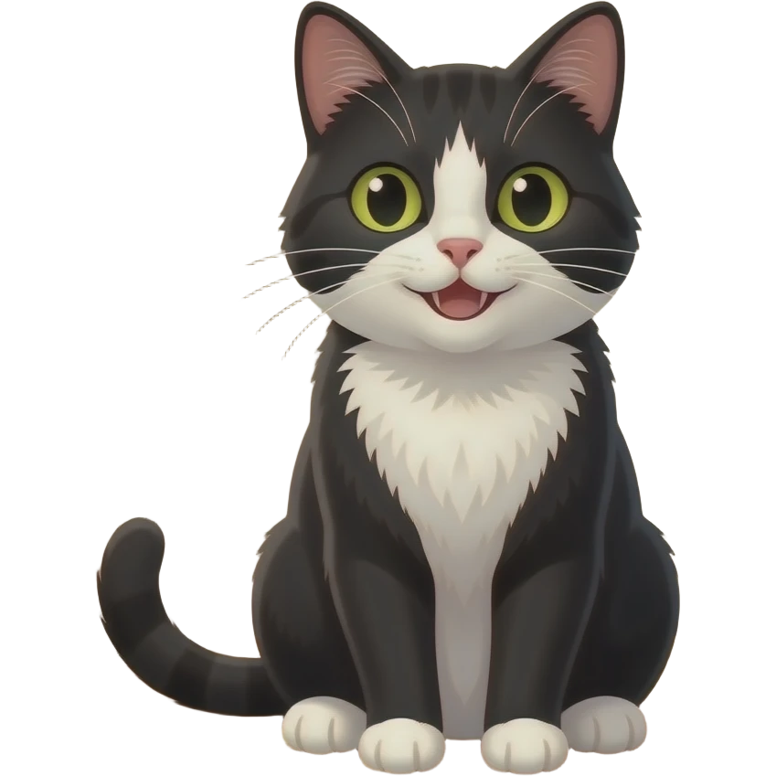 room cat window light cute blinds smile heater black and white cat emoji